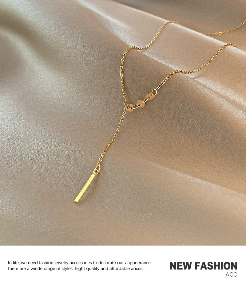 Fashion simple titanium steel disc pendant necklace wholesalepicture6