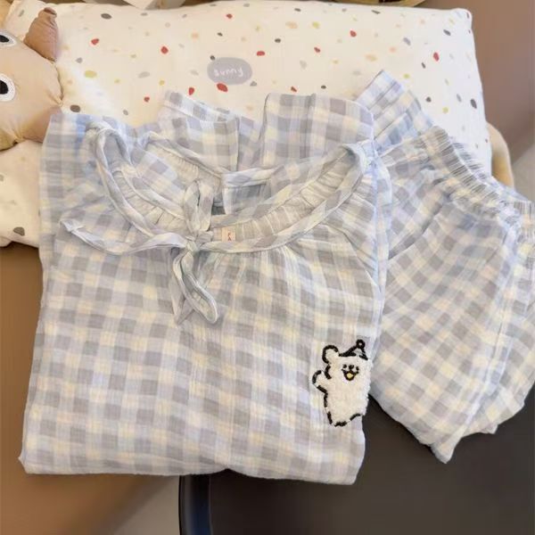 可爱少女樱桃小丸子黄色长袖长裤2025新款卡通美少女家居服两件套|undefined