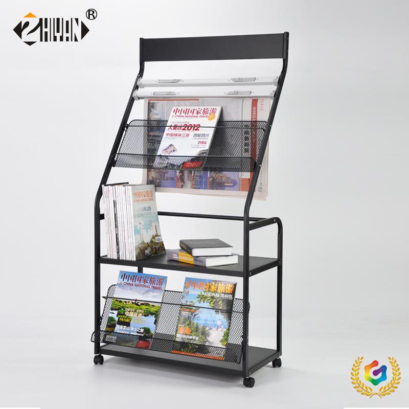 ✅报纸架子报夹杂志架报刊架书刊架展示架书架铁艺收纳资料架书报