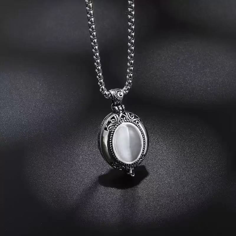 Yiwu Grenzüberschreitender E-Commerce Ovale Amethystbox Vintage Personalisierter Anhänger Pullover Halskette für Männer und Frauen_voghion.com