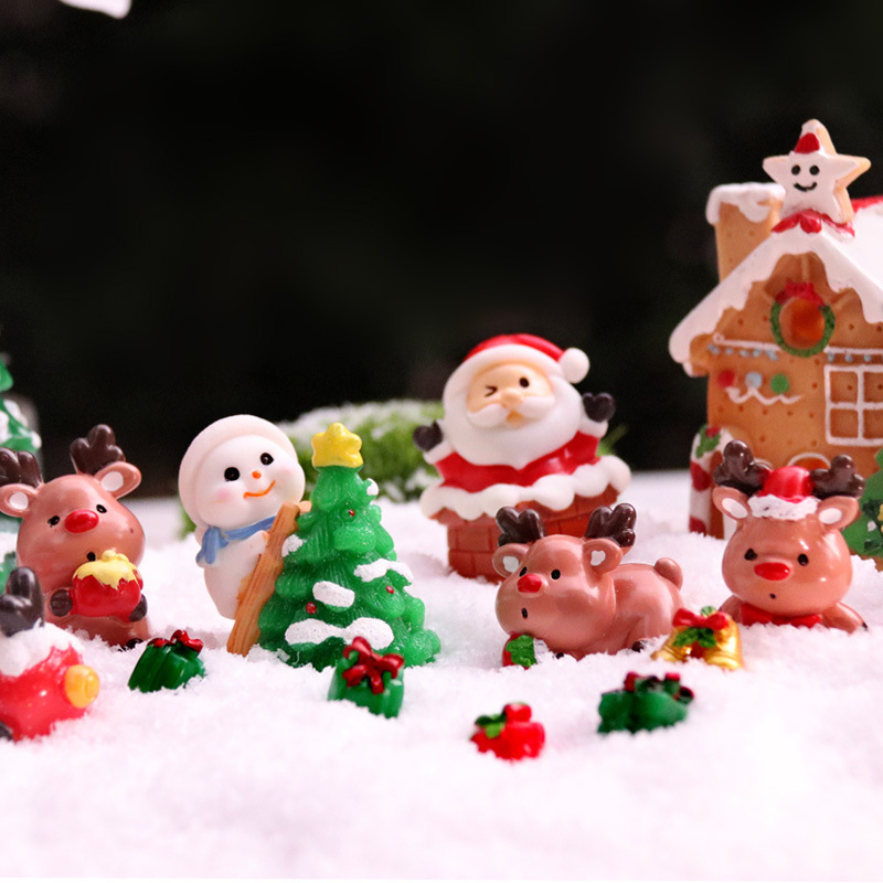 2022新品サンタクロース雪だるまヘラジカクリスマスツリー模型フィギュア人形デスクトップ微景観小物|undefined