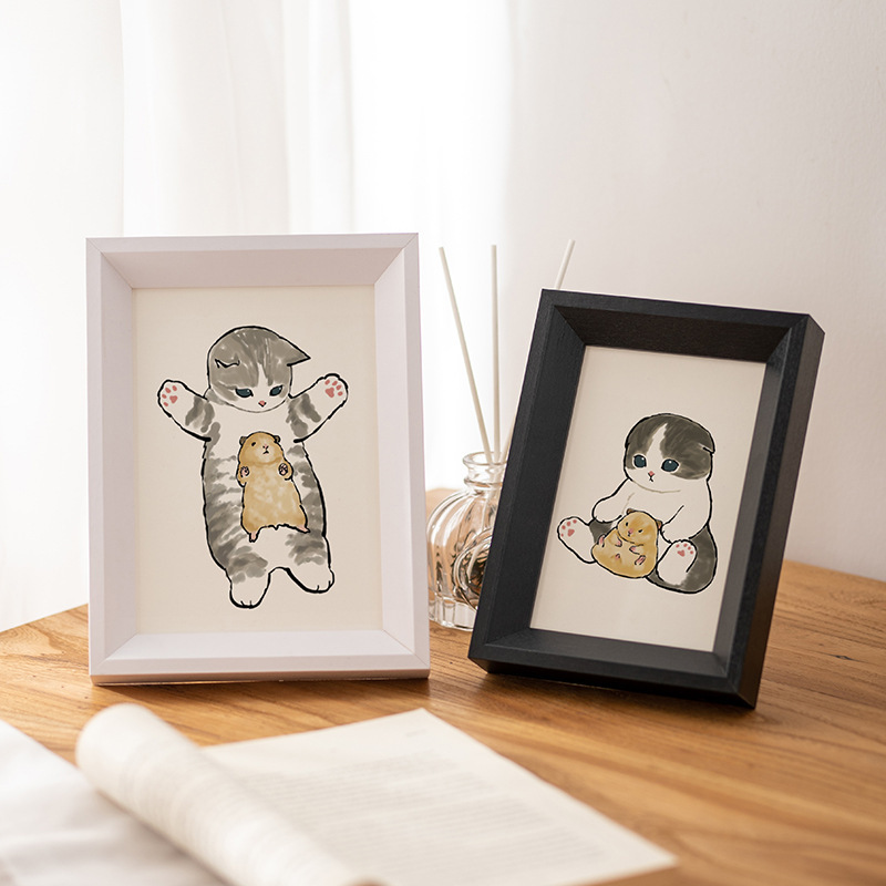 Chinese Solid Wood Pet Photo Frame Set Table Photo Mounted 6-6 Inch 7 Photo Washing Advanced Sense Ornaments Calligraphy Picture Frame