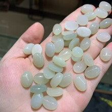 厂家批发   天然韩料和田玉裸石戒面   玉质细腻水润   10*14mm