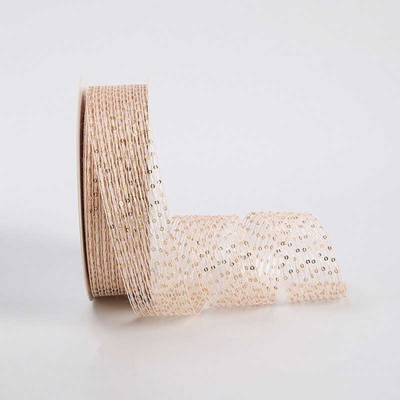 Cinta floral al por mayor 4cm borde dorado colorido ramo arco onda hilo llano cinta flor material de embalaje