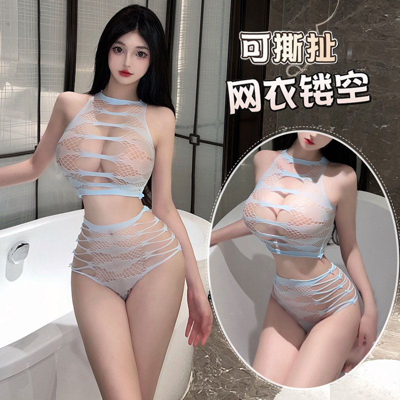 Lin linting sexy lingerie sexy see-through hollow-out tearable split hip-wrapped passion free mesh clothing suit 8888 Lin linting sexy lingerie sexy see-through hollow-out tearable split hip-wrapped passion free mesh clothing suit 8888