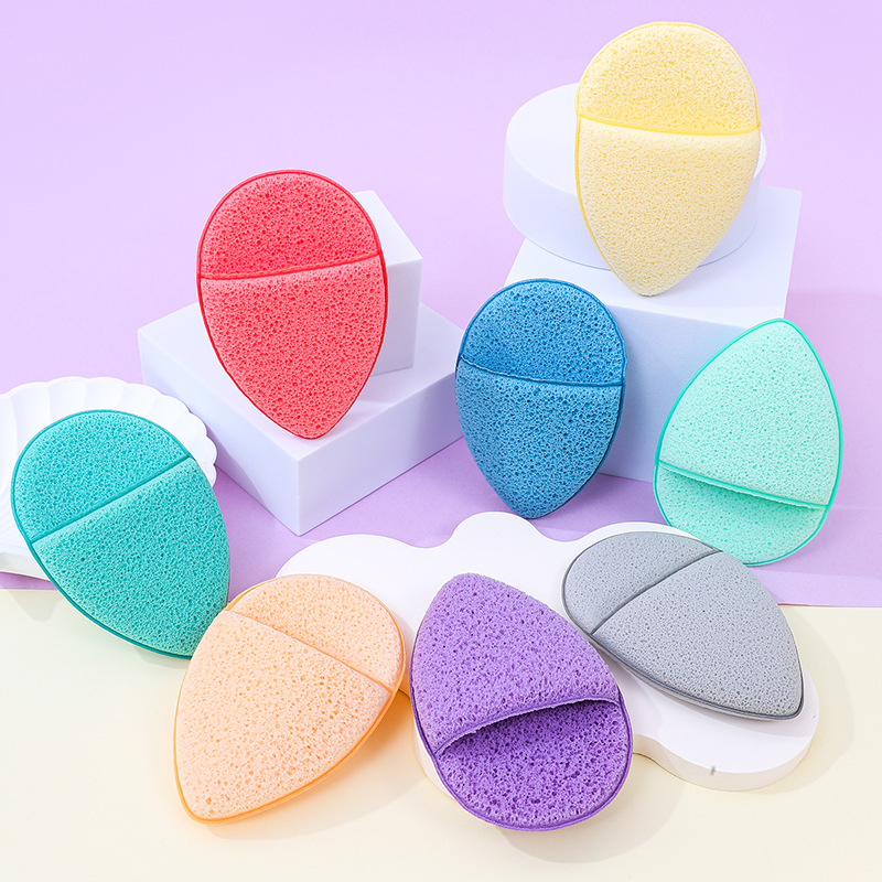 Fábrica de gota de agua personalizada guante super grande lavado facial limpieza facial esponja polvo limpieza facial