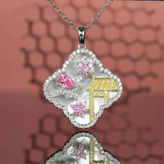 Chinese-style Xuyu noble plum, orchid, colorful jade pendant, abalone ancient-style fan, pink diamond necklace, royal blue gourd pendant