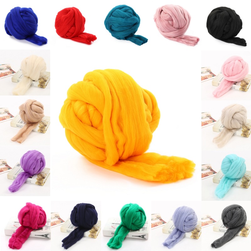 跨境8cm超粗毛线DIY手工编织冰岛毛线毯子帽子材料包亚马逊速卖通