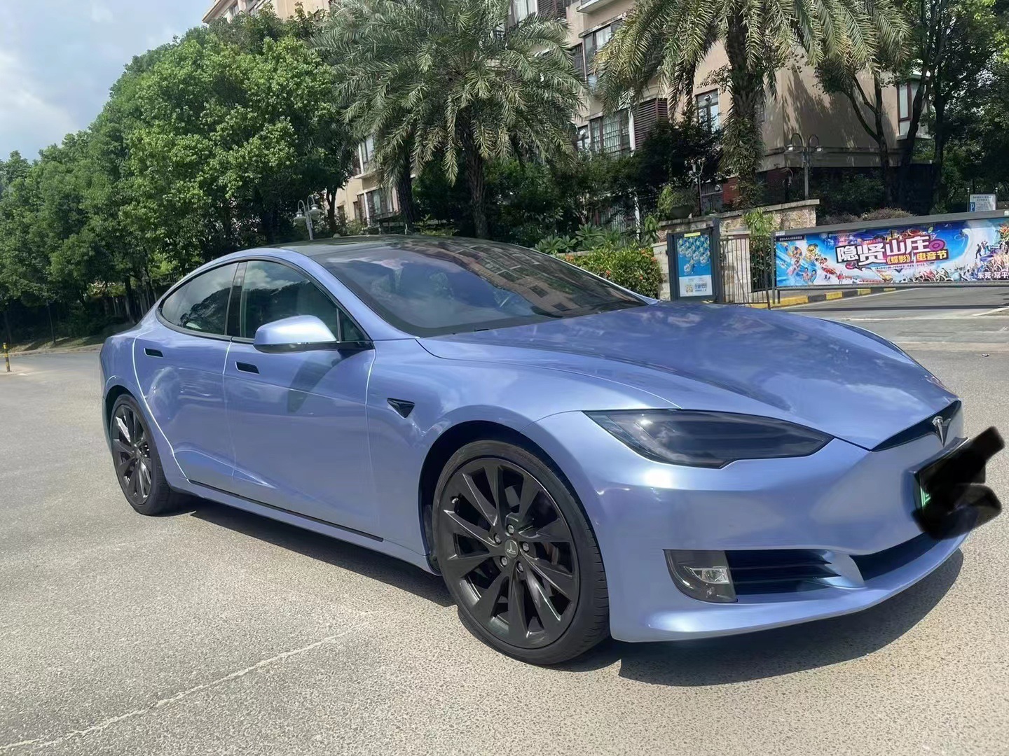 Ultra-bright metallic sea blue full-body car wrap film, protective sticker set, special for dazzling colors, anti-scratch protection for cars