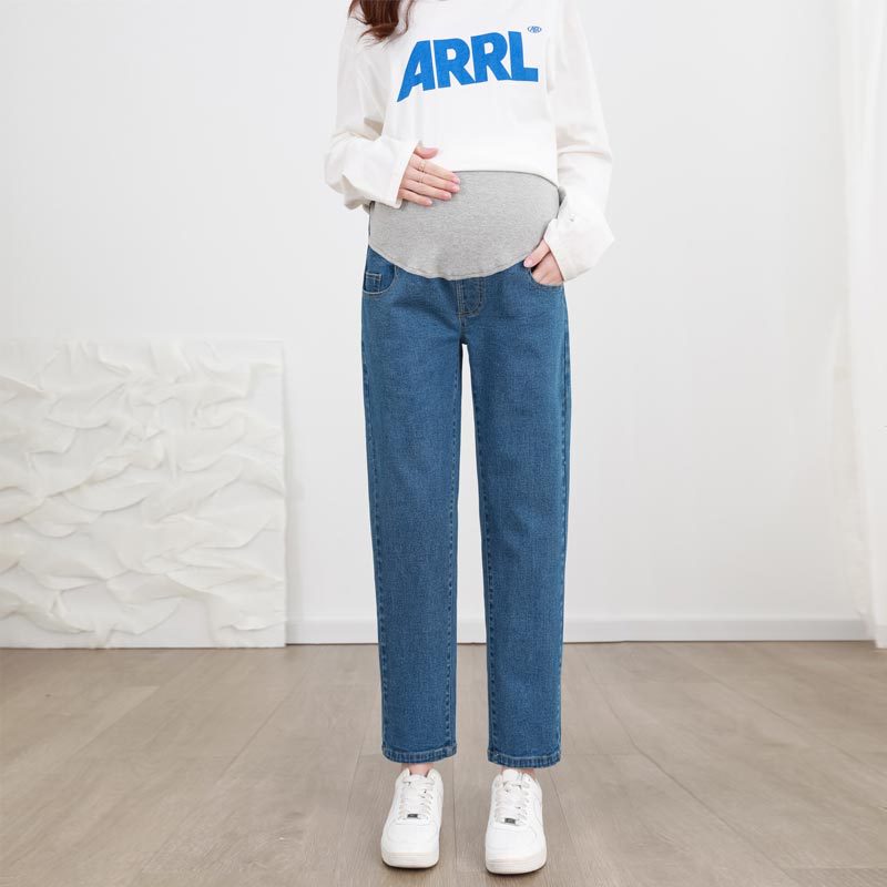 Pregnant Women's Jeans Spring and Autumn New Casual Pants Loose Plus Large Size Velvet Trousers Stretch Maternity Summer Dress