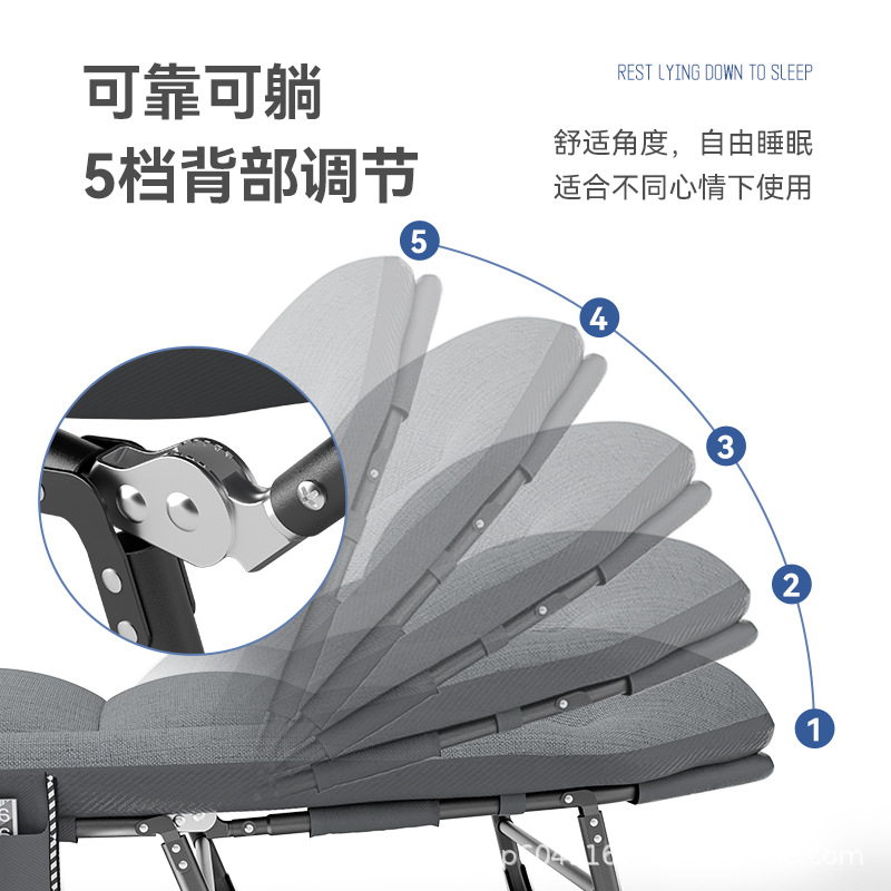 Folding Bed Single Napping Office Camping Bed Family Home Nap Gadget Portable Simple Companion Bed Recliner