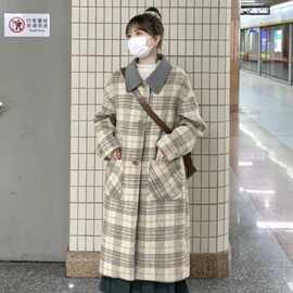 呢子风衣女2025秋冬新款韩系小个子高级感赫本风中长款毛呢外套潮