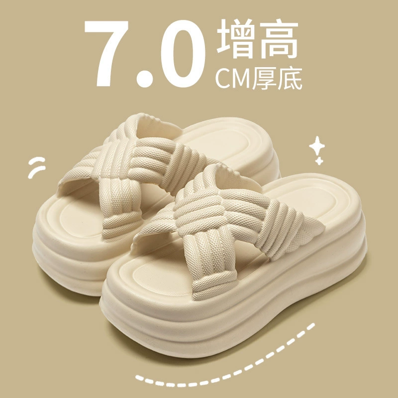 Женские летние сандалии 2025 года, новая модная модель, на толстой подошве, повседневные, мягкая подошва, нескользящие, на высокой подошве, пляжные сандалии