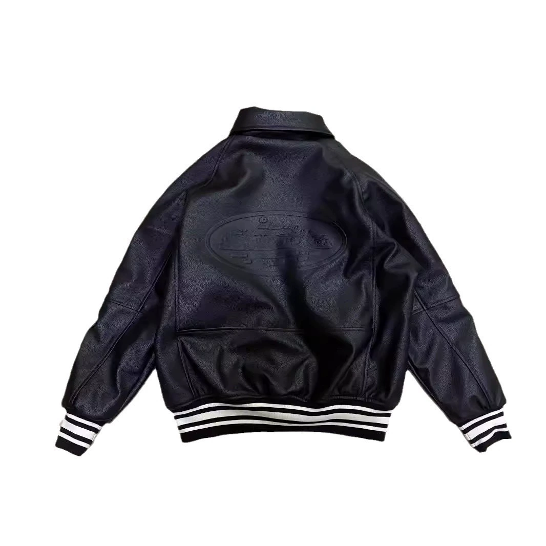 Corteiz American retro PU leather jacket Winter MA1 flying locomotive overcomes the coat Demon Island