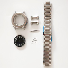 适用机械男士手表配件316不锈钢表壳直径46MM表盘钢带套装
