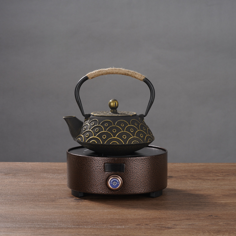 Peonía olla de hierro fundido olla tetera de hierro cerdo tetera hecho a mano viejo hierro olla tetera juego de té