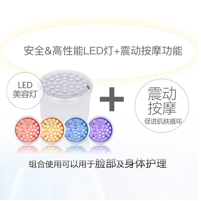 国境を越えた交換式ヘッドLEDカラーライト光子美顔器 家庭用振動マッサージニキビ除去器 美肌美容器 若返り|undefined