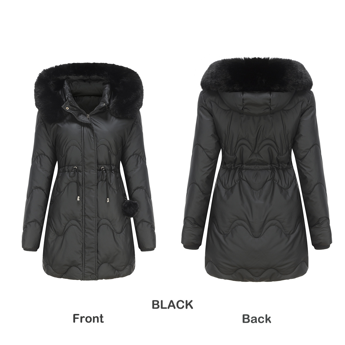 Damenbekleidung Neue Damen-Baumwollkleidung Abnehmbare Mütze Wolle Herbst und Winter Warme Parkajacke Abnehmbare Kapuze Mittellange Jacke für Damen_voghion.com