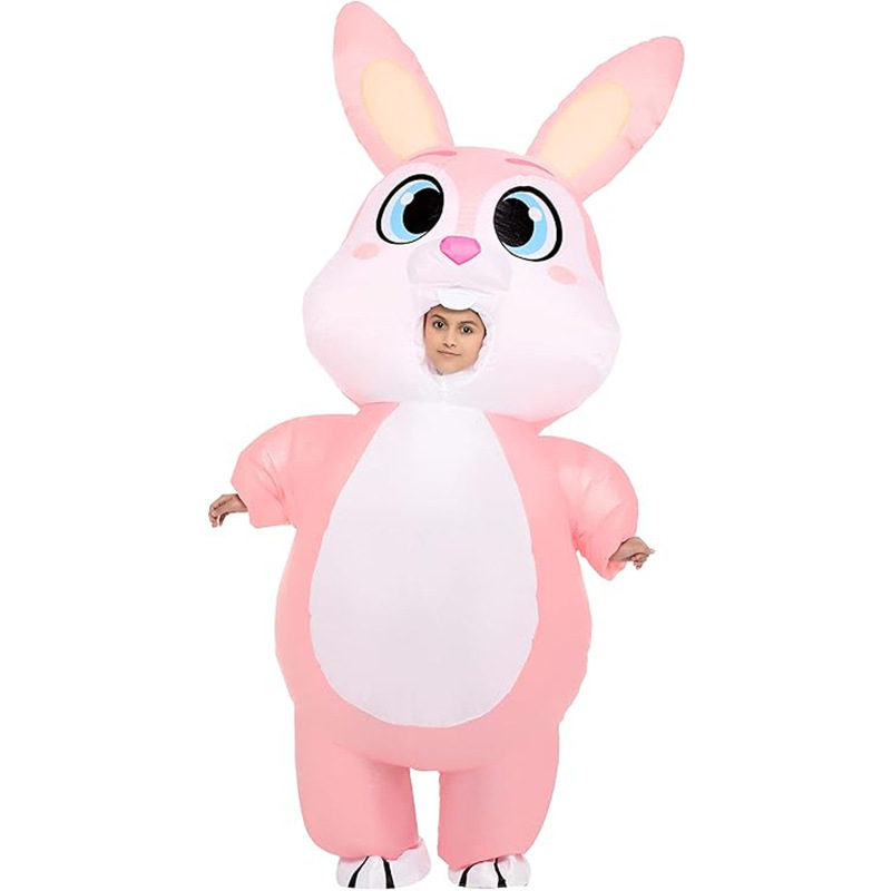 Halloween Pascua conejo rosa ropa inflable encantadora creativa espectáculo festivo espectáculo escenario extraño ropa inflable