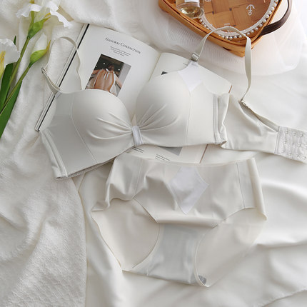 098 brillante sin costuras sin hilos transpirable pecho grande pequeño push up ropa interior ajustable cómodo sujetador traje