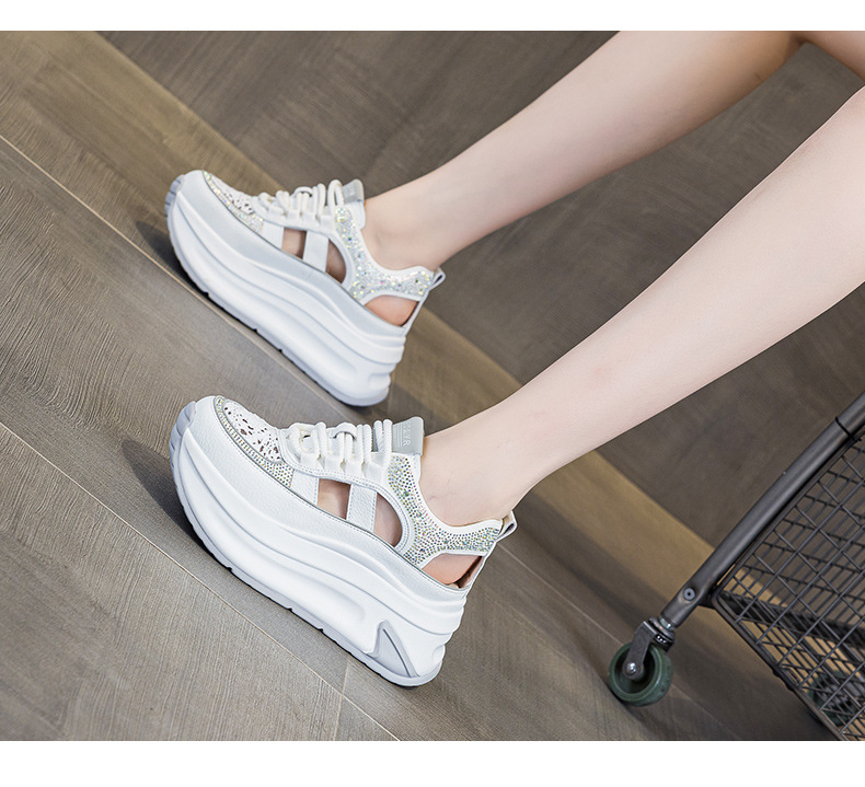 Women's Roman Sandals 2026 New Model Hollow Breathable Thick-Soled Height-Increasing Dign Niche Casual Fashion Dad_vogvips.com