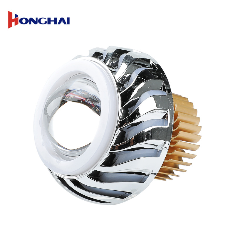 Apertura de la motocicleta LED faro motocicleta luz diablo ojo multicolor láser faro rueda caliente doble Ángel ojo