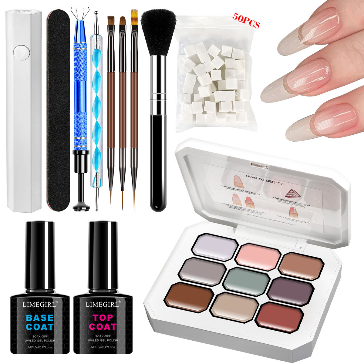 Nuevo Jiugongge sólido batida de goma de tinta de pintura gradiente de alta saturación popular pegamento de nail gel conjunto de pegamento de uñas