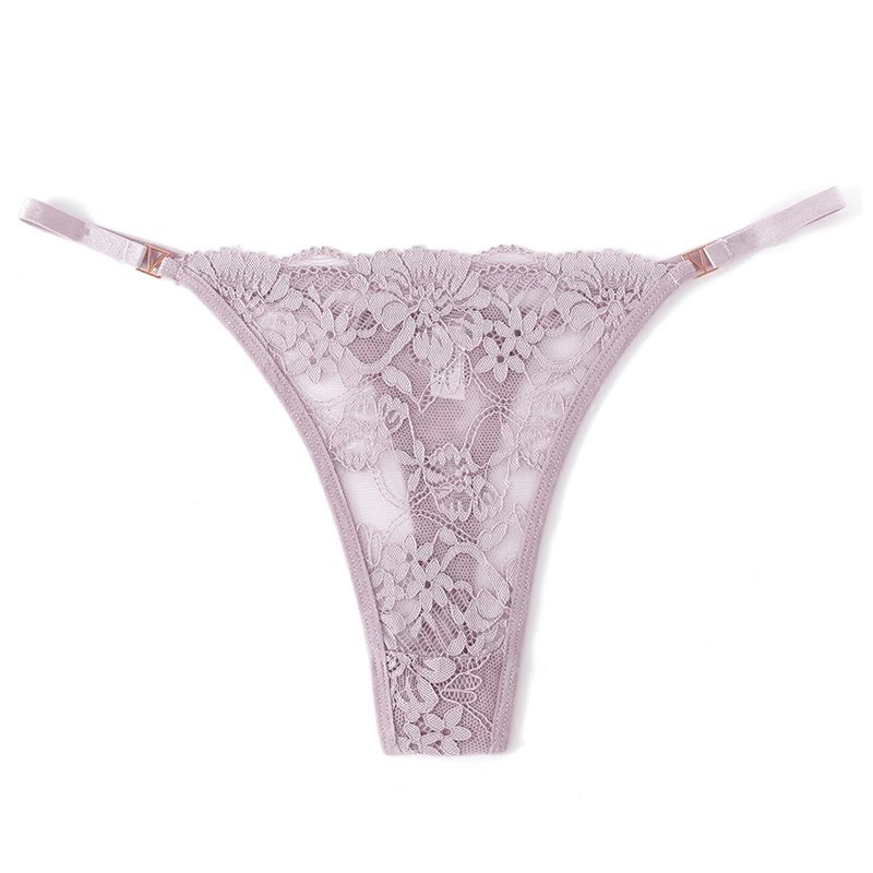 Europa y los Estados Unidos transfronterizos sexy de encaje transparente, cintura baja, cintura delgada, bordado puro, ropa interior de dama.