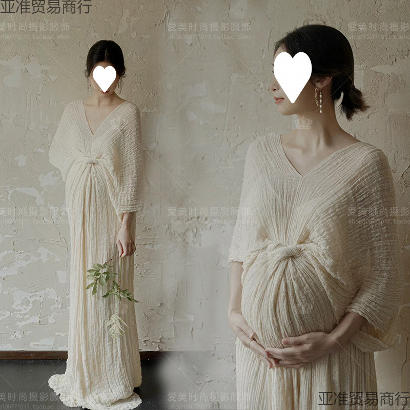 Photo Studio Theme New Retro New Chinese Style Wrinkled Dress Cool Pregnant Mommy Belly Photo Photography Clothing Photo Studio Theme New Retro New Chinese Style Wrinkled Dress Cool Pregnant Mommy Belly Photo Photography Clothing