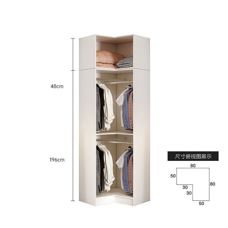 佳同现代简约欧式90度角柜组合衣柜家用卧室一体梳妆台白色L型转