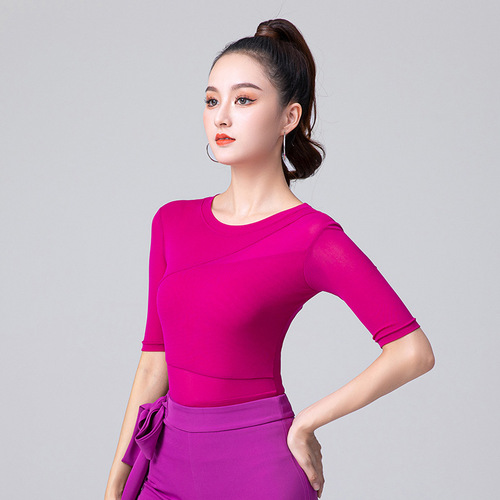 Body training clothing women's summer dance practice clothing Latin dance suit national standard modern ballroom dance one-piece top