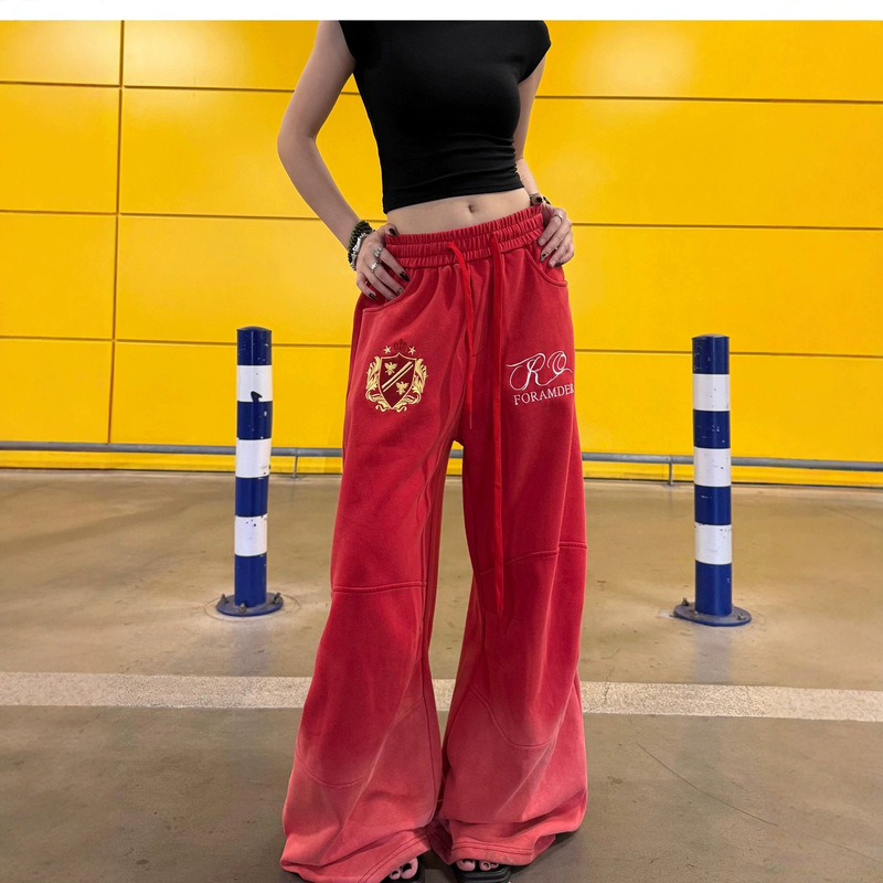 2026 New Cross-Border European and American Women's Fashion Spring and Autumn Casual Outdoor Street Fashion Loose Drape Casual Long Pants