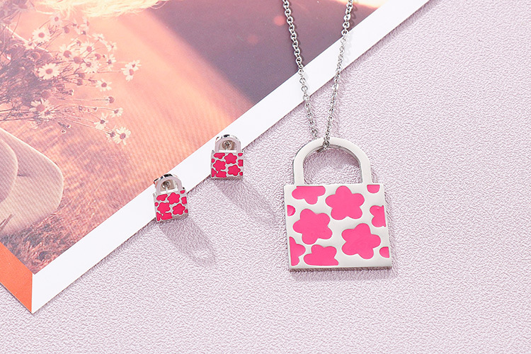 stainless steel necklace earrings jewelry set wholesale
