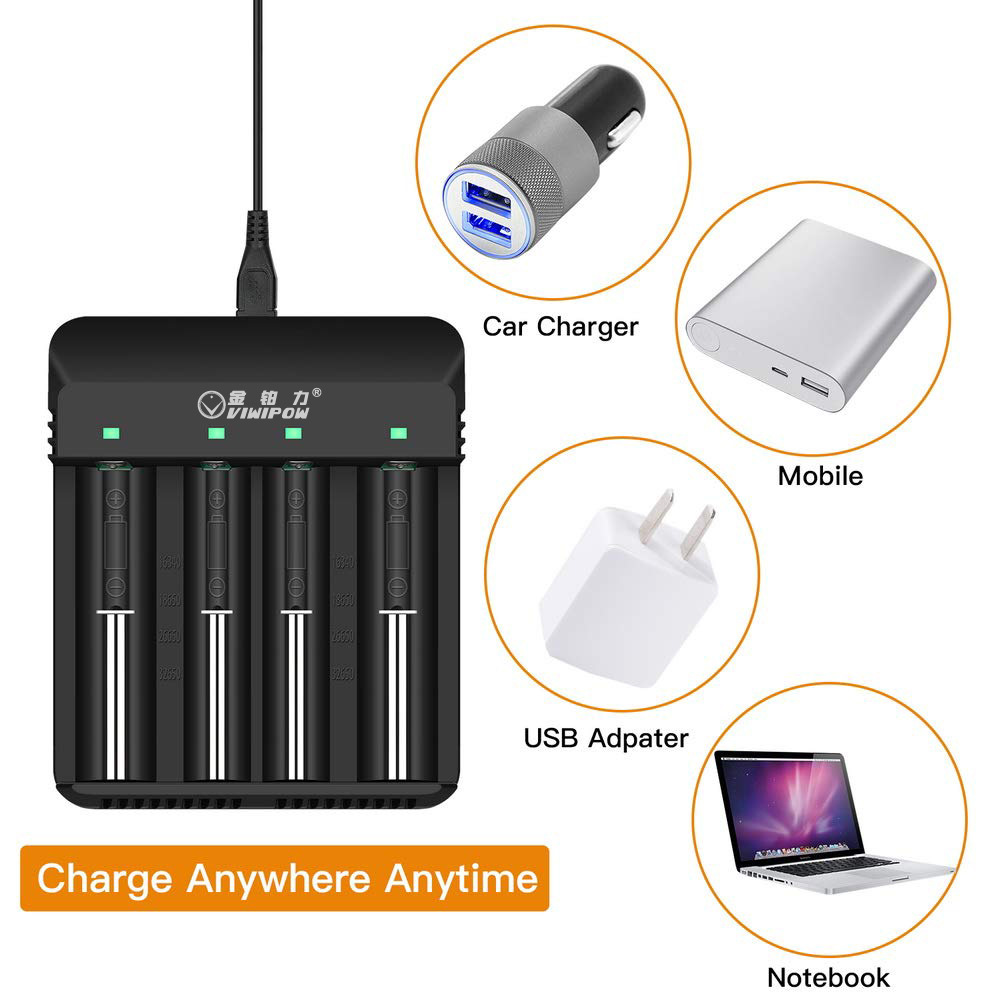 5V2a Fast Charging Four Slot Lithium Battery Charger AA, AAA No. 5 No. 7 Battery Charging Charger