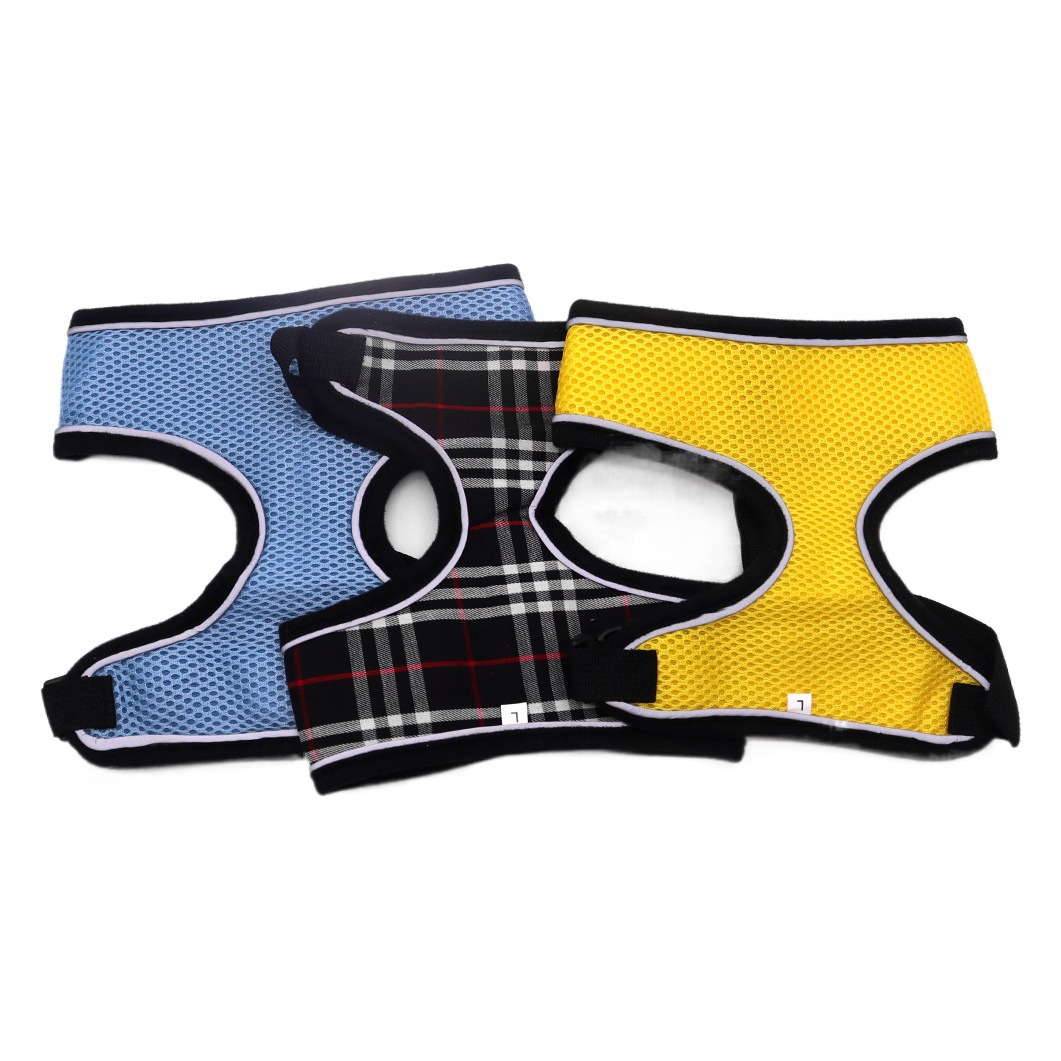 Correa transpirable para el pecho para mascotas, cuerda de tracción para perros pequeños, gato y perro, grueso en forma de I, reflectante, anti-liberación, pecho y espalda