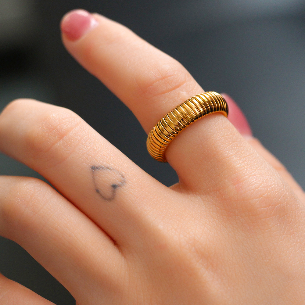 Ins Style Geometric Stainless Steel Titanium Steel Plating Rings display picture 3