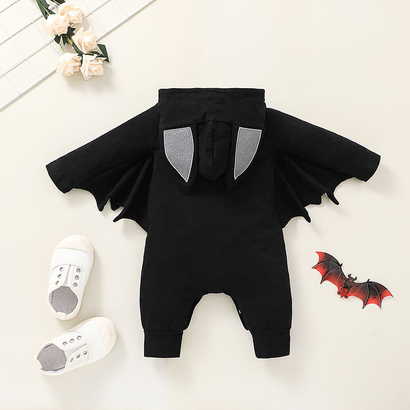 Halloween Solid Color Bat Baby Funny Romper Wholesale Nihaojewelry display picture 3