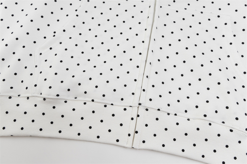 Ropa de hombre Trajes casuales deportivos para hombres y mujeres, marca de moda, chaqueta sudadera con capucha y lunares con estampado completo, pantalones holgados de campana con pierna ancha_voghion.com