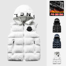 2536#蒙家高版本秋冬新品蒙口玛雅无袖外套背心马甲男女同款黑色