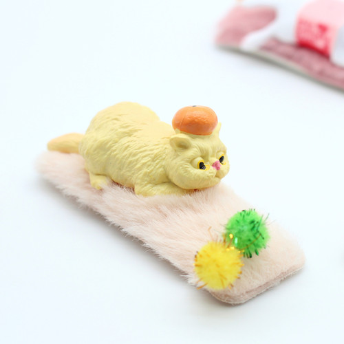 Dollhouse Pet Cat Plush Ball Cushion Miniature Animal Model Simulated Natural Scene Decoration