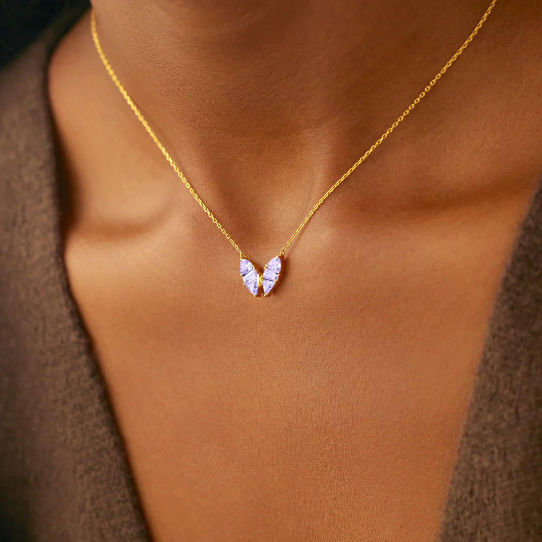 Casual, Daily Occasion 925 Sterling Silver Material 925 Sterling Silver Zircon Cable Chain Plating Butterfly Pendant Necklace