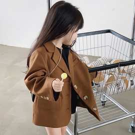 女童春秋宝宝时髦小西装外套2025秋季新款正装网红儿童长袖西服