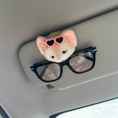 Car Glasses Clip/Bill Clip Ink Glasses Clip Sunglasses Storage - pink-glasses-belle
