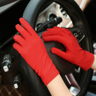 Women's Thin Breathable Spandex Anti-Bacteria Gloves Sunscreen Solid Color Stretch Gloves Men's Work Jewelry Etiquette Gloves