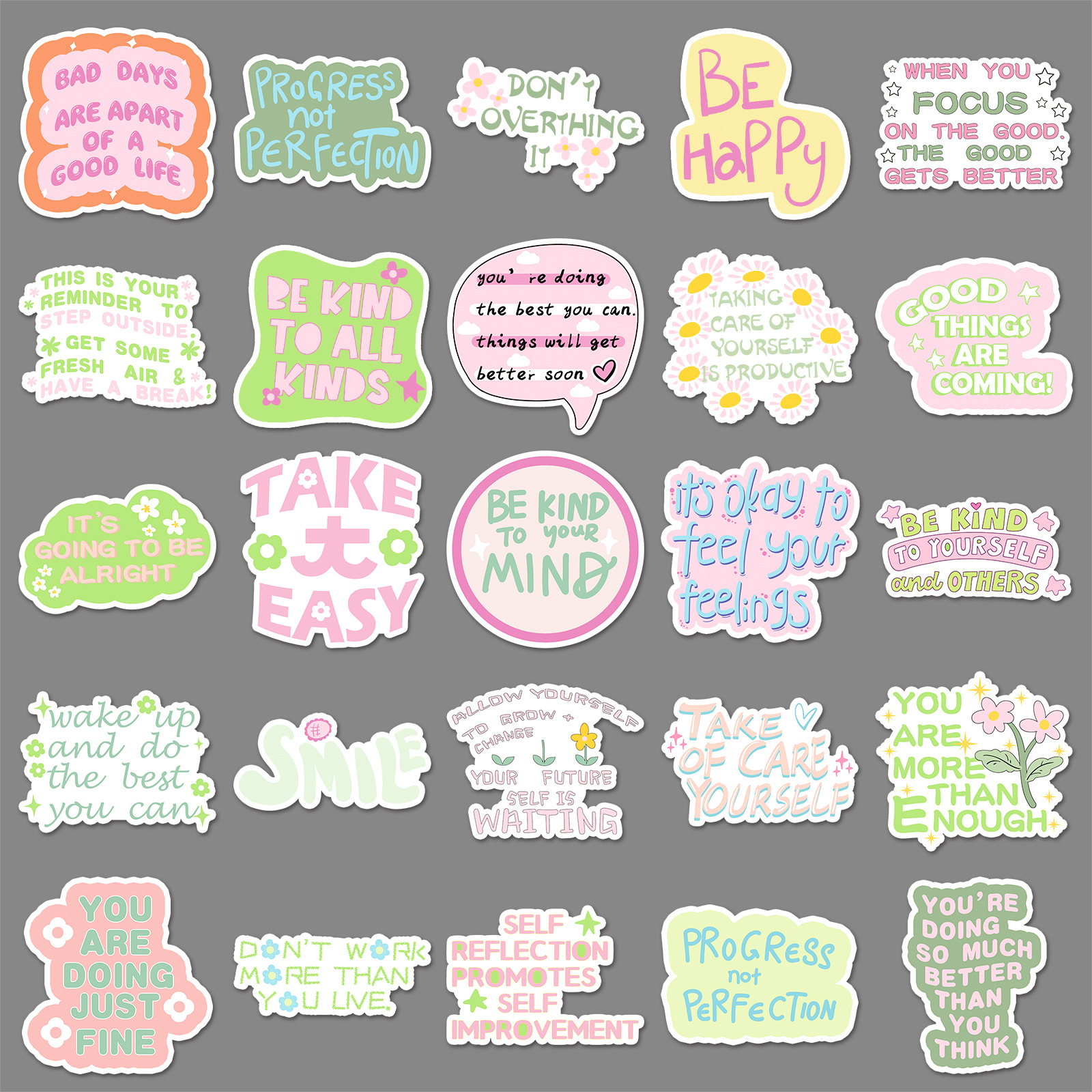 50개의 덴마크 핑크 영감 영어 그래피티 스티커 개인화된 국경 간 작은 신선한 장식 휴대전화 쉘 물컵 스티커