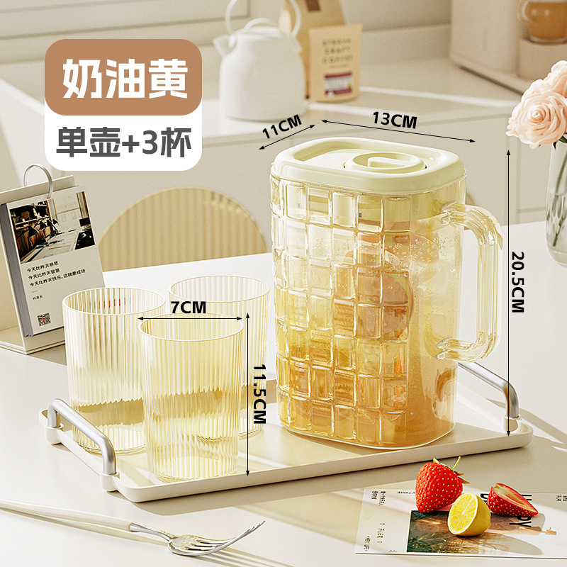 refrigerador hervidor de agua fría de gran capacidad botella de té de infusión fría taza de agua helada doméstica de plástico extracción fría hervidor de agua fría barril de bebida resistente a altas temperaturas image 8