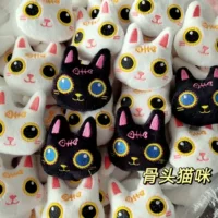 Черно-белая кость кошачий мультфильм куклы diy шпильки для волос брошь аксессуары для головных уборов