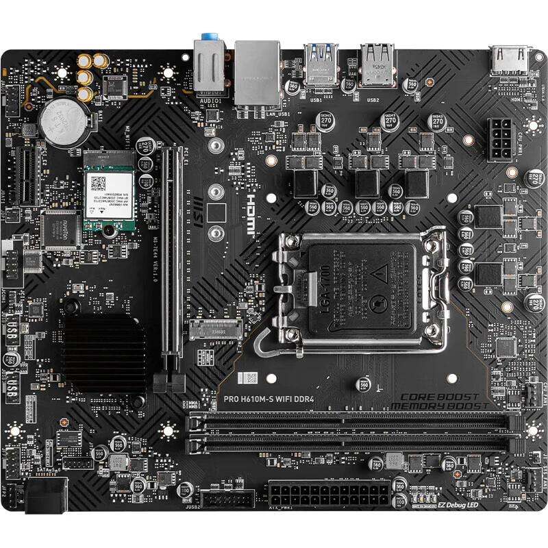 Материнская плата PRO H610M-S WIFI D4 для настольного ПК, для игр и офиса, поддержка процессоров 12/13-го поколения 12400F