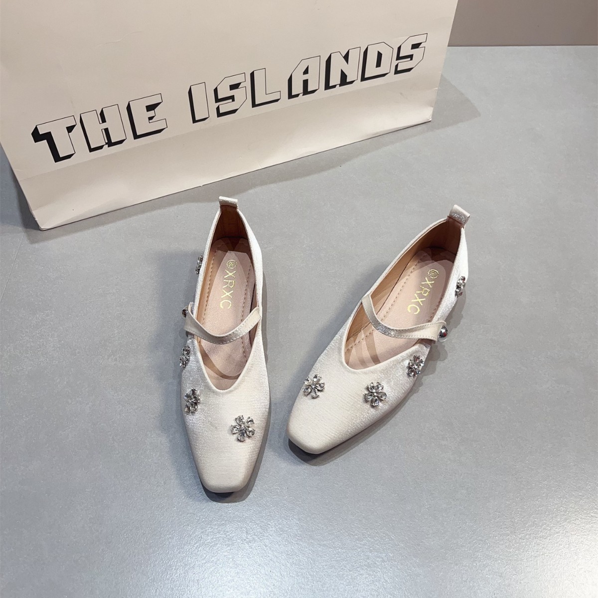 두꺼운 굽의 프렌치 라인스톤 메리제인 슈즈, 여성화, 봄여름 이브닝 슈즈, 부드러운 라인스톤 원버튼 슈즈, 보트슈즈