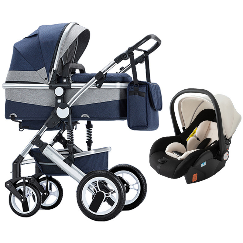 Cochecito cuatro en uno Asiento de seguridad para bebé recién nacido bidireccional Asiento de automóvil tipo cesta Cochecito tres en uno para bebé
